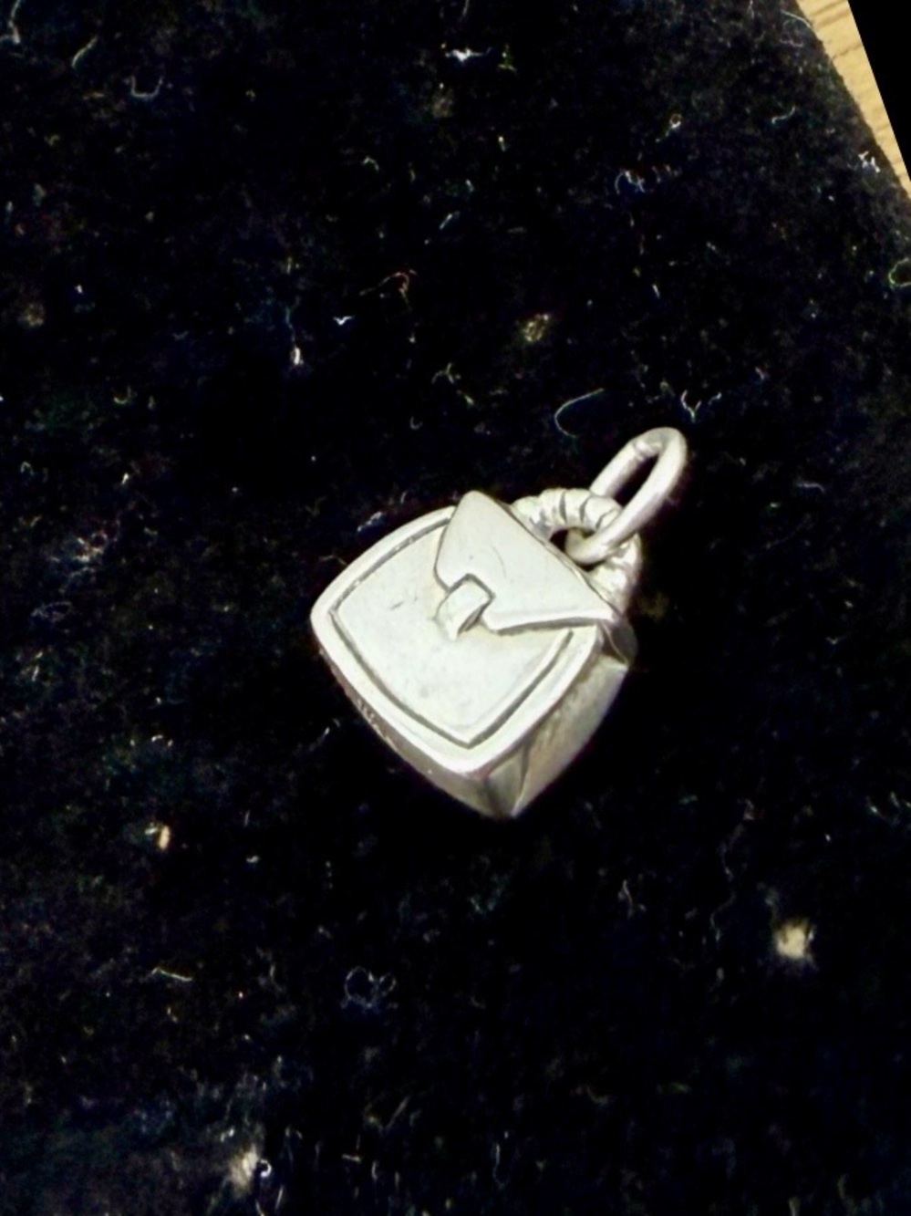 JAMES AVERY Sterling Silver 3-D Handbag Purse Charm Pendant 👛 RETIRED; Un-Cut